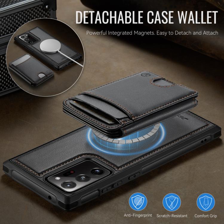 For Samsung Galaxy Note20 Ultra JEEHOOD J10 Flip Card Bag MagSafe Split RFID Leather Phone Case