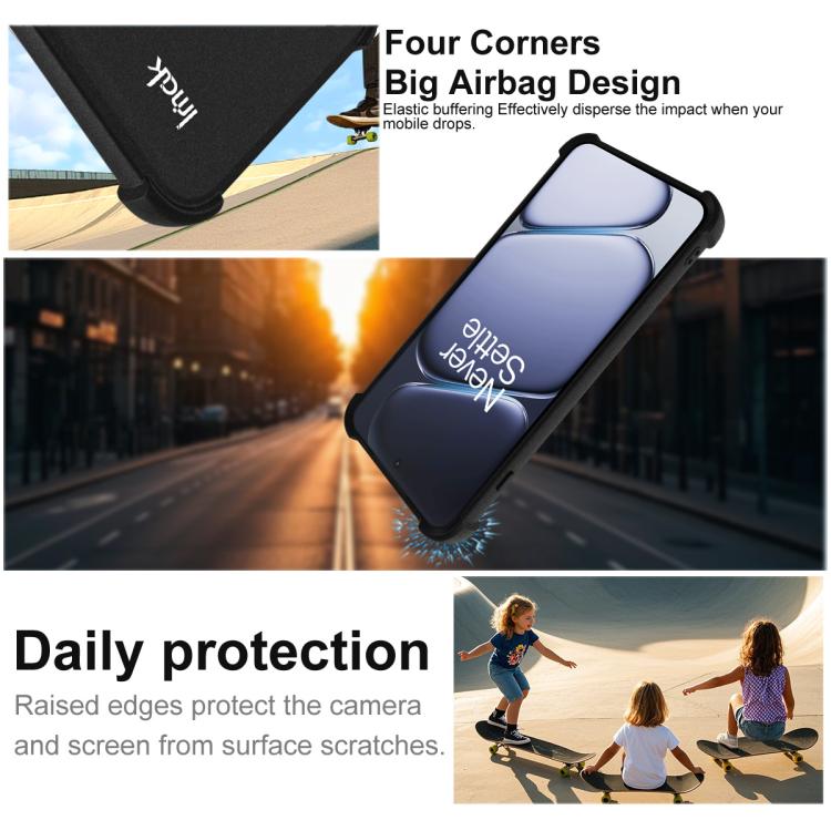 For OnePlus Ace 6 / 6T / 15R imak Shockproof Airbag TPU Phone Case - Matte Black