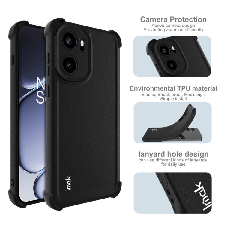 For OnePlus Ace 6 / 6T / 15R imak Shockproof Airbag TPU Phone Case - Matte Black