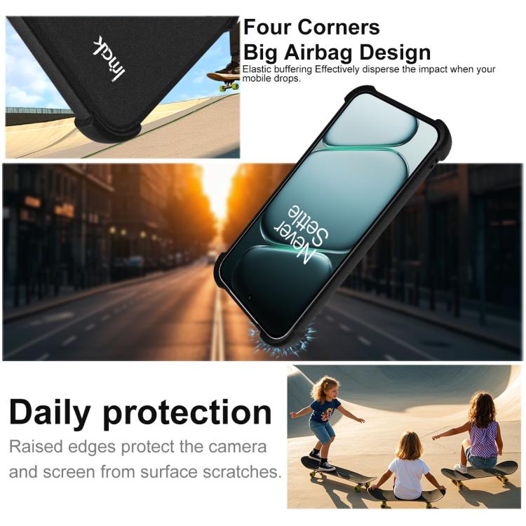 For OnePlus Turbo 6 imak Shockproof Airbag TPU Phone Case - Matte Black
