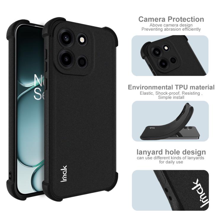 For OnePlus Turbo 6 imak Shockproof Airbag TPU Phone Case - Matte Black