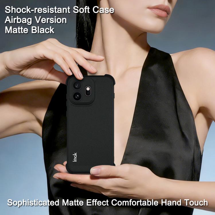 For OnePlus 15T imak Shockproof Airbag TPU Phone Case - Matte Black
