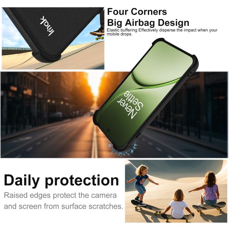 For OnePlus 15T imak Shockproof Airbag TPU Phone Case - Matte Black