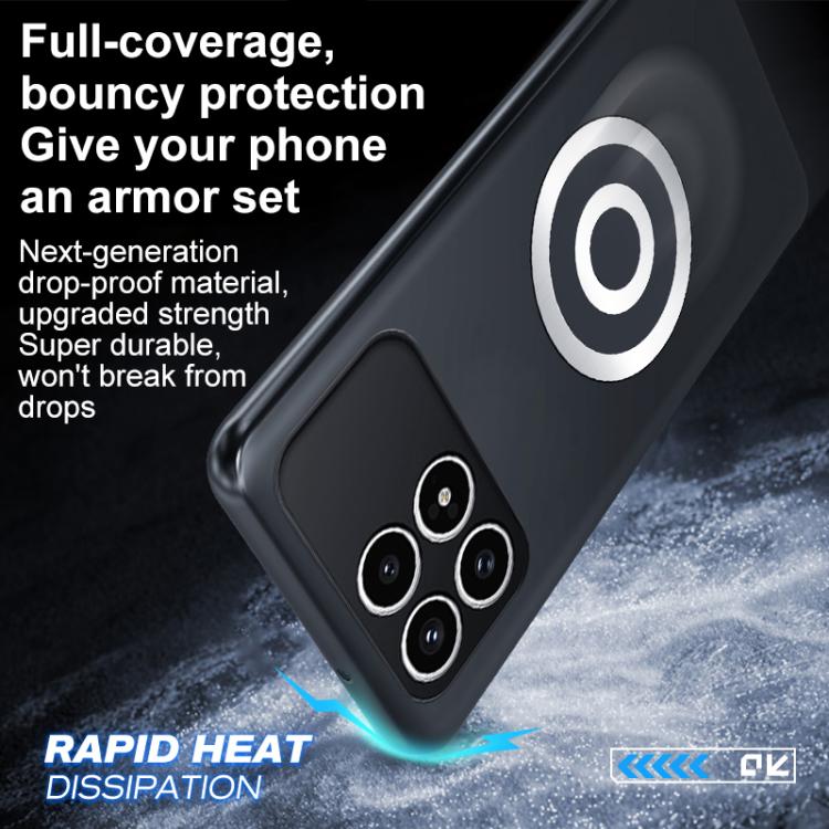 For Redmi K90 / Poco F8 Pro Graphene Brass Thermal Grease Cooling Frosted Magnetic Phone Case - Black