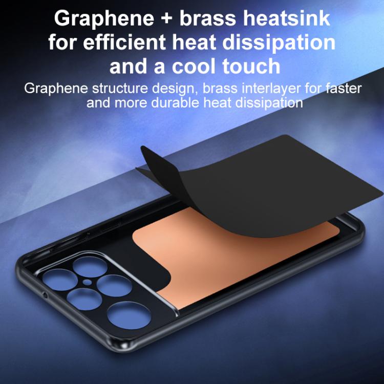 For Redmi K90 / Poco F8 Pro Graphene Brass Thermal Grease Cooling Frosted Magnetic Phone Case - Black