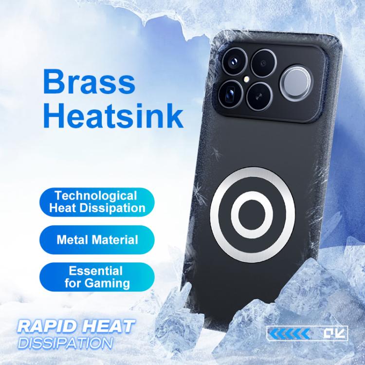 For Redmi K90 Pro Max / Poco F8 Ultra Graphene Brass Thermal Grease Cooling Frosted Magnetic Phone Case - Black