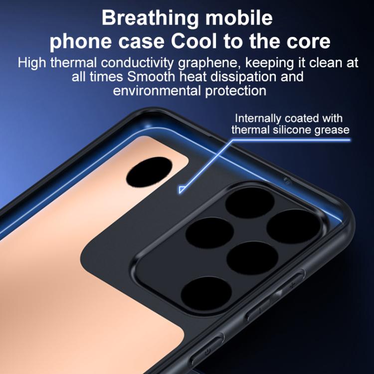 For ZTE nubia RedMagic 11 Pro / 11 Pro+ Graphene Brass Thermal Grease Cooling Frosted Magnetic Phone Case - Black