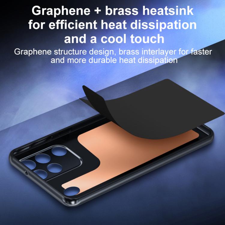 For ZTE nubia RedMagic 11 Pro / 11 Pro+ Graphene Brass Thermal Grease Cooling Frosted Magnetic Phone Case - Black
