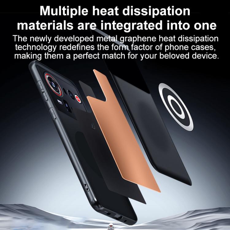 For ZTE nubia Z8 Ultra Graphene Brass Thermal Grease Cooling Frosted Magnetic Phone Case - Black