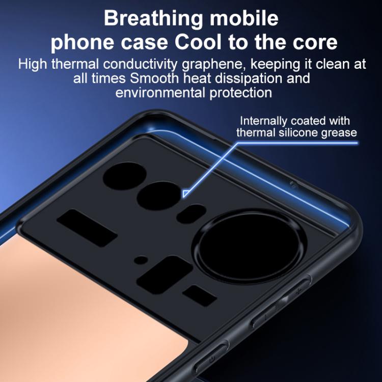 For ZTE nubia Z8 Ultra Graphene Brass Thermal Grease Cooling Frosted Magnetic Phone Case - Black