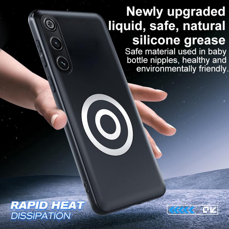 For ZTE nubia RedMagic 10 Air Graphene Brass Thermal Grease Cooling Frosted Magnetic Phone Case - Black