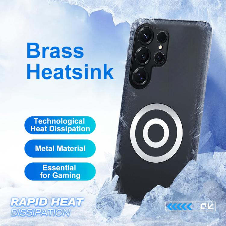 For Samsung Galaxy S25 Ultra 5G Graphene Brass Thermal Grease Cooling Frosted Magnetic Phone Case - Black