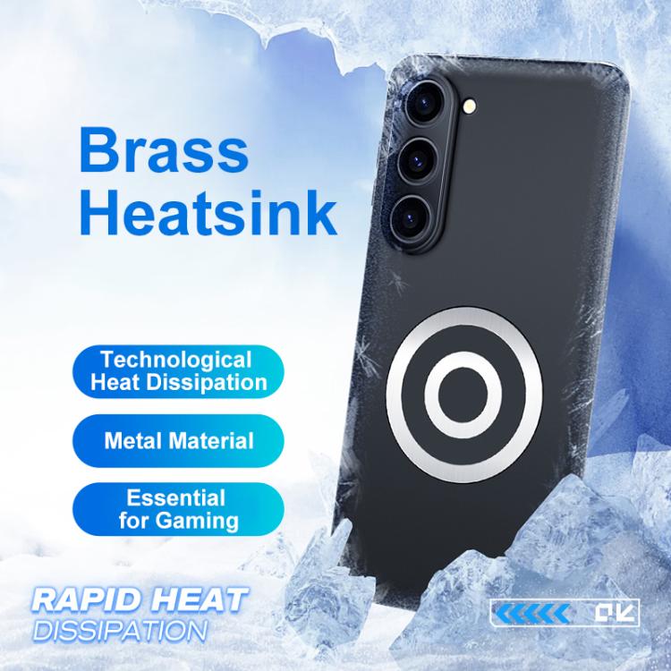 For Samsung Galaxy S23 5G Graphene Brass Thermal Grease Cooling Frosted Magnetic Phone Case - Black
