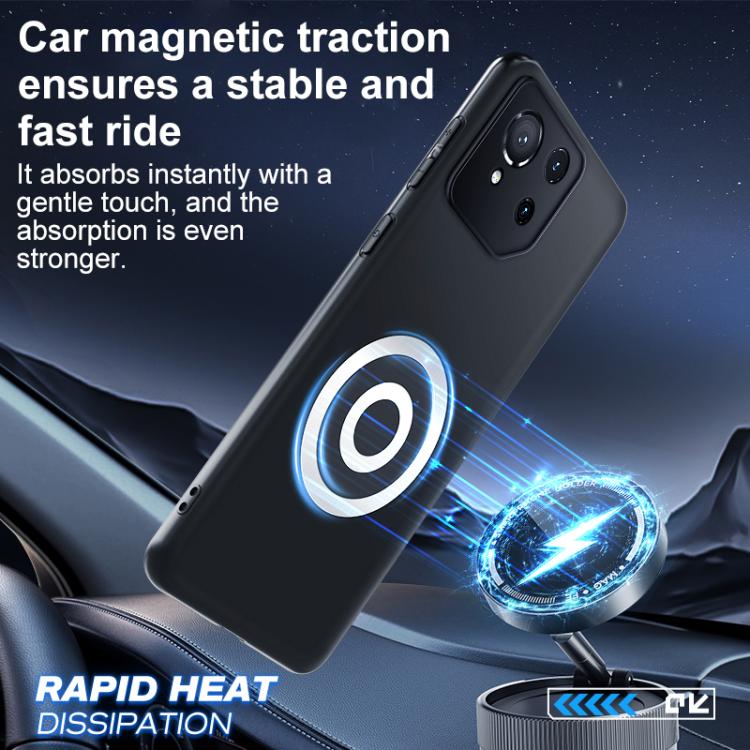 For Asus ROG Phone 9 / 9 Pro Graphene Brass Thermal Grease Cooling Frosted Magnetic Phone Case - Black