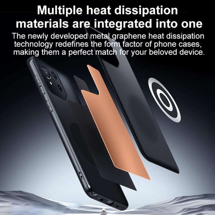 For Asus ROG Phone 9 / 9 Pro Graphene Brass Thermal Grease Cooling Frosted Magnetic Phone Case - Black