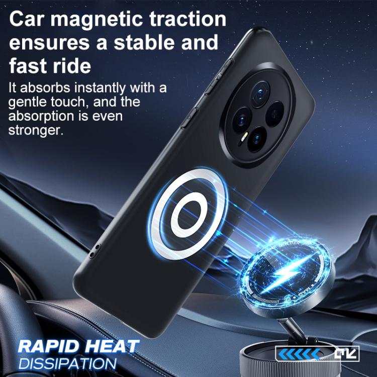 For Honor Magic8 Graphene Brass Thermal Grease Cooling Frosted Magnetic Phone Case - Black