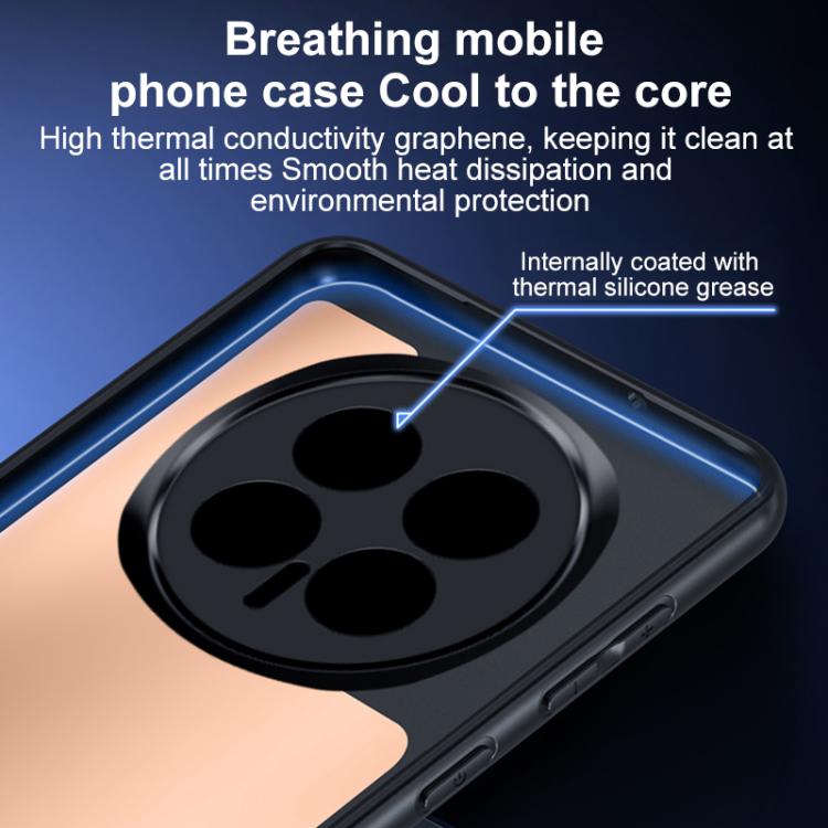 For Honor Magic8 Graphene Brass Thermal Grease Cooling Frosted Magnetic Phone Case - Black