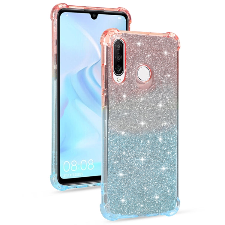 For Huawei nova 4e Gradient Glitter Powder Shockproof TPU Protective Case