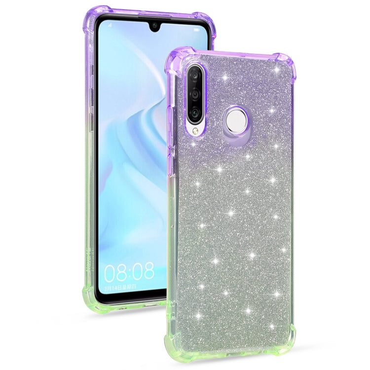 For Huawei nova 4e Gradient Glitter Powder Shockproof TPU Protective Case