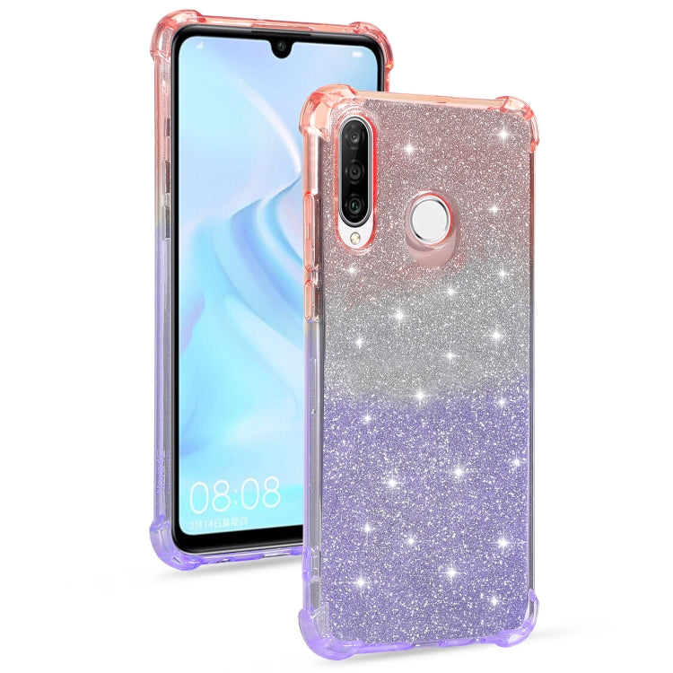 For Huawei nova 4e Gradient Glitter Powder Shockproof TPU Protective Case