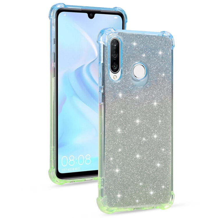 For Huawei nova 4e Gradient Glitter Powder Shockproof TPU Protective Case