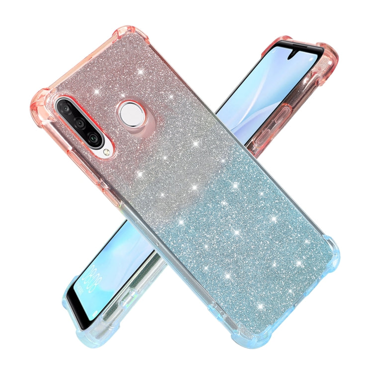 For Huawei nova 4e Gradient Glitter Powder Shockproof TPU Protective Case
