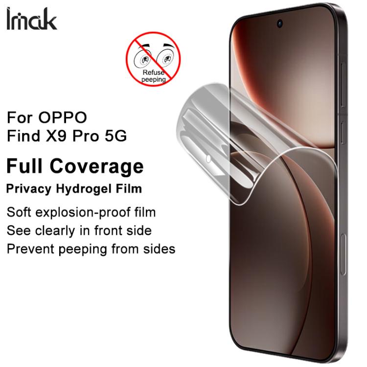 For OPPO Find X9 Pro imak Curved Full Screen Privacy Hydraulic Film III