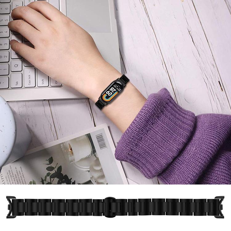 For Xiaomi Smart Band 10 / 9 / 8 Slim Butterfly Buckle Metal Stainless Steel Watch Band