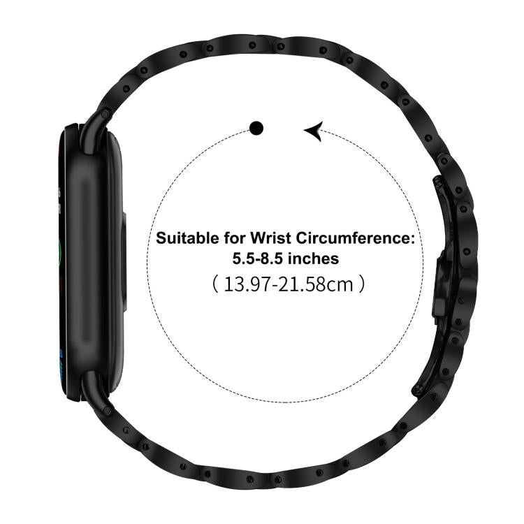 For Xiaomi Smart Band 10 / 9 / 8 Slim Butterfly Buckle Metal Stainless Steel Watch Band