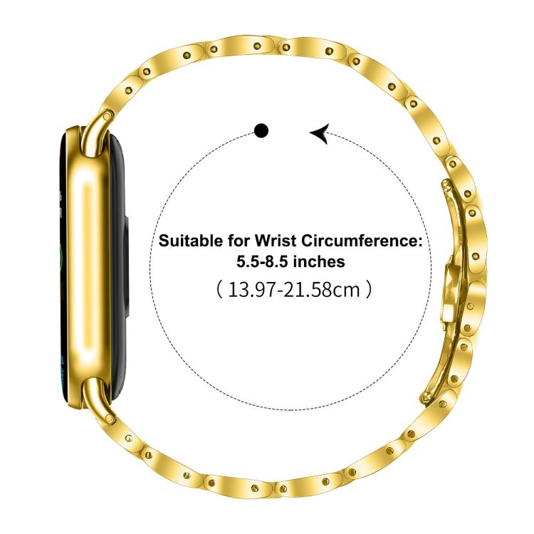 For Xiaomi Smart Band 10 / 9 / 8 Slim Butterfly Buckle Metal Stainless Steel Watch Band