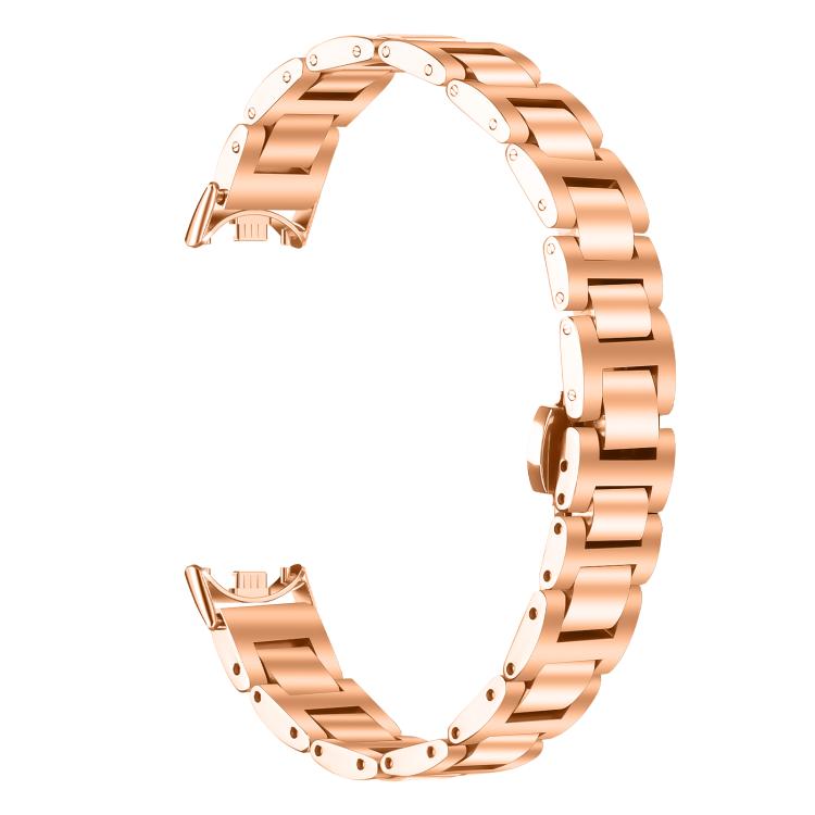 For Xiaomi Smart Band 10 / 9 / 8 Slim Butterfly Buckle Metal Stainless Steel Watch Band