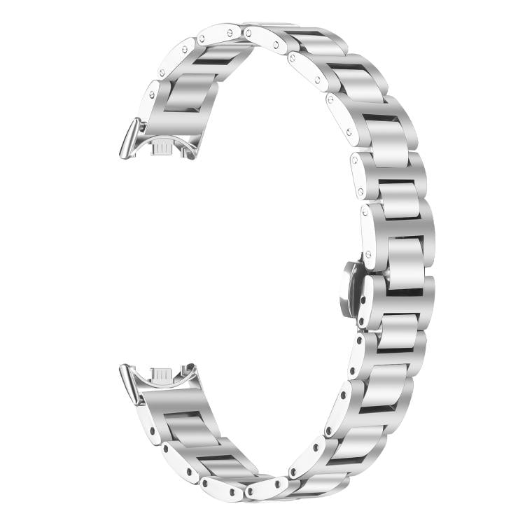 For Xiaomi Smart Band 10 / 9 / 8 Slim Butterfly Buckle Metal Stainless Steel Watch Band