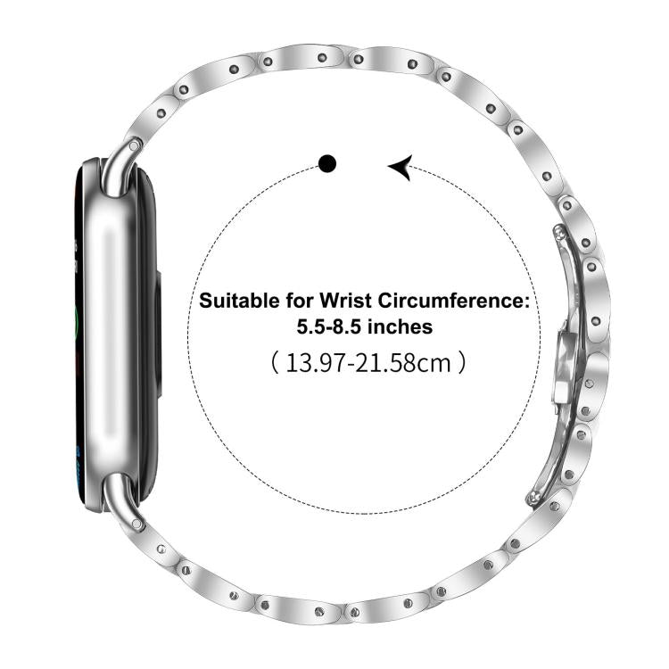 For Xiaomi Smart Band 10 / 9 / 8 Slim Butterfly Buckle Metal Stainless Steel Watch Band