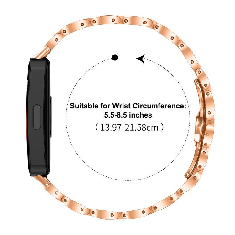 For Huawei Band 10 / 9 / 8 Slim Butterfly Buckle Metal Stainless Steel Watch Band