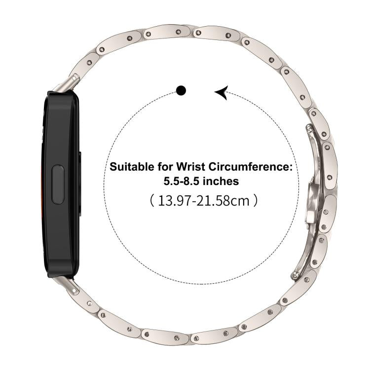 For Huawei Band 10 / 9 / 8 Slim Butterfly Buckle Metal Stainless Steel Watch Band