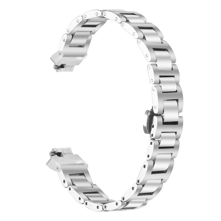 For Fitbit Inspire 3 Slim Butterfly Buckle Metal Stainless Steel Watch Band