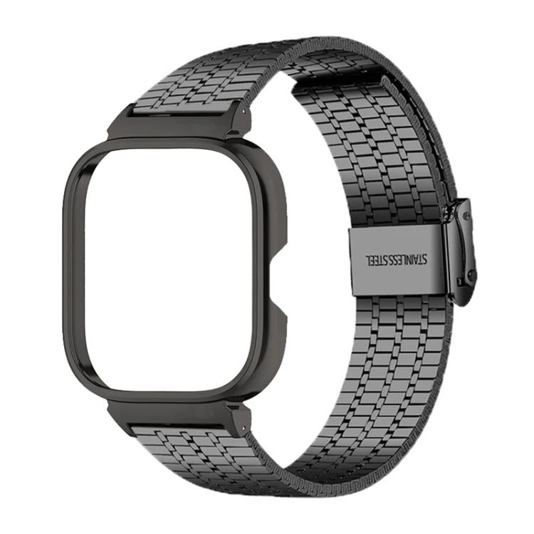 For Redmi Watch 5 / Watch 4 Metal Frame Integrated Seven Beads Buckle Stainless Steel Watch Band