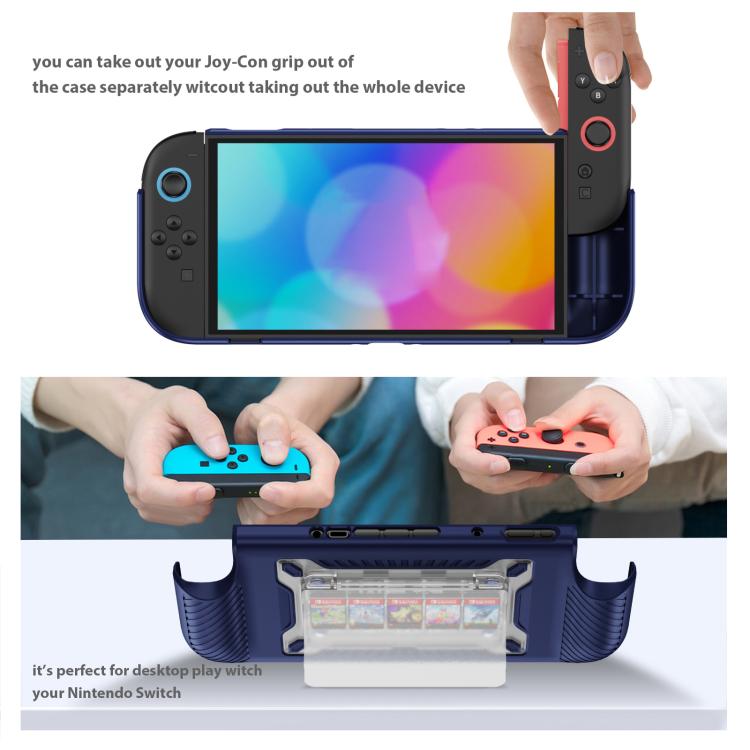 For Nintendo Switch 2 Anti-slip Textured TPU Hybrid PC Gaming Console Protective Case with Card Slot