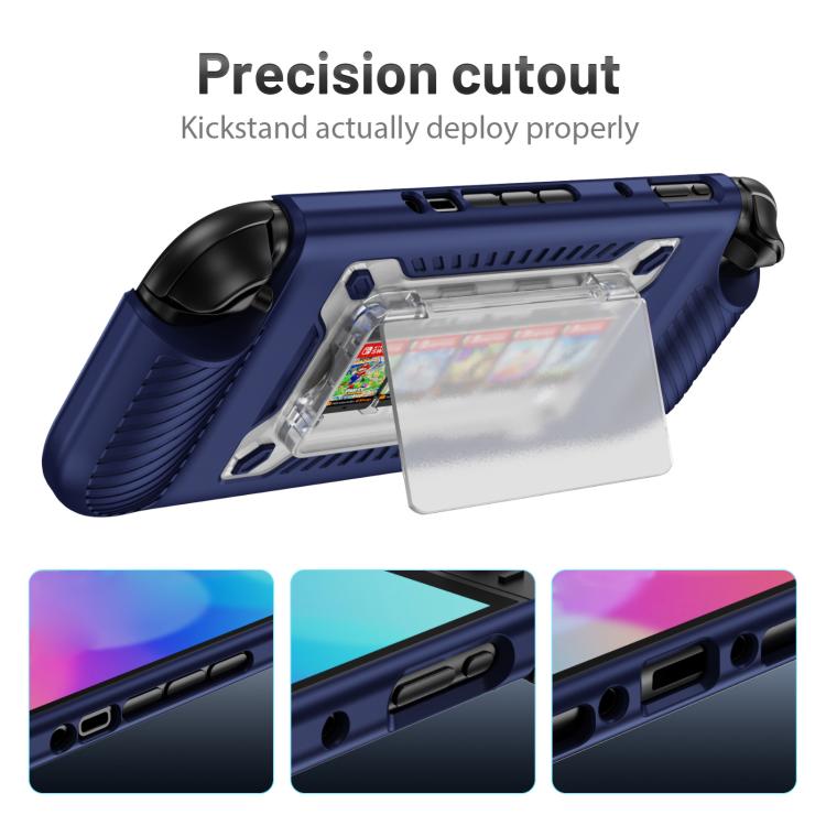 For Nintendo Switch 2 Anti-slip Textured TPU Hybrid PC Gaming Console Protective Case with Card Slot