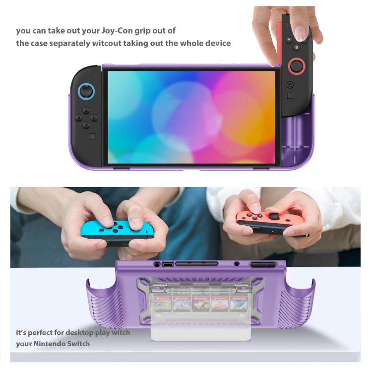 For Nintendo Switch 2 Anti-slip Textured TPU Hybrid PC Gaming Console Protective Case with Card Slot