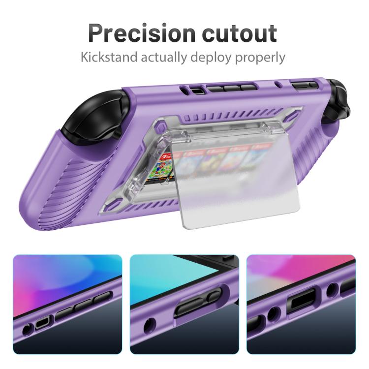 For Nintendo Switch 2 Anti-slip Textured TPU Hybrid PC Gaming Console Protective Case with Card Slot