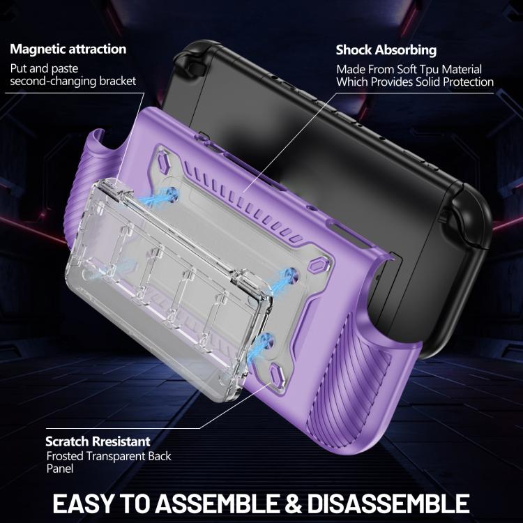 For Nintendo Switch 2 Anti-slip Textured TPU Hybrid PC Gaming Console Protective Case with Card Slot