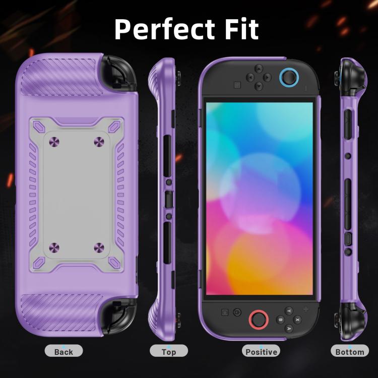 For Nintendo Switch 2 Anti-slip Textured TPU Hybrid PC Gaming Console Protective Case with Card Slot