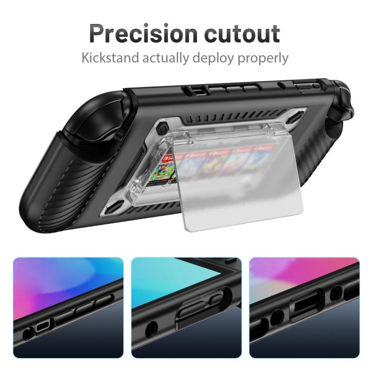 For Nintendo Switch 2 Anti-slip Textured TPU Hybrid PC Gaming Console Protective Case with Card Slot