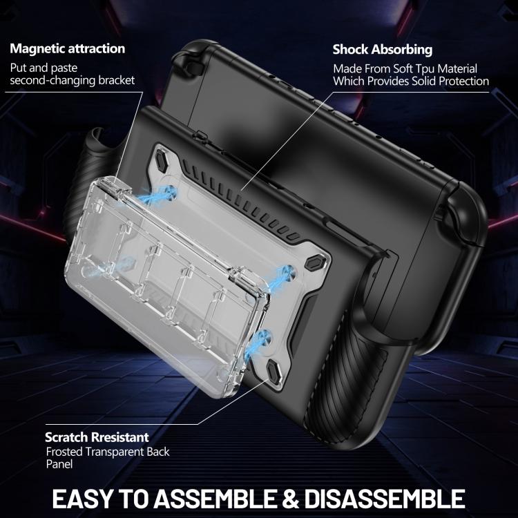 For Nintendo Switch 2 Anti-slip Textured TPU Hybrid PC Gaming Console Protective Case with Card Slot