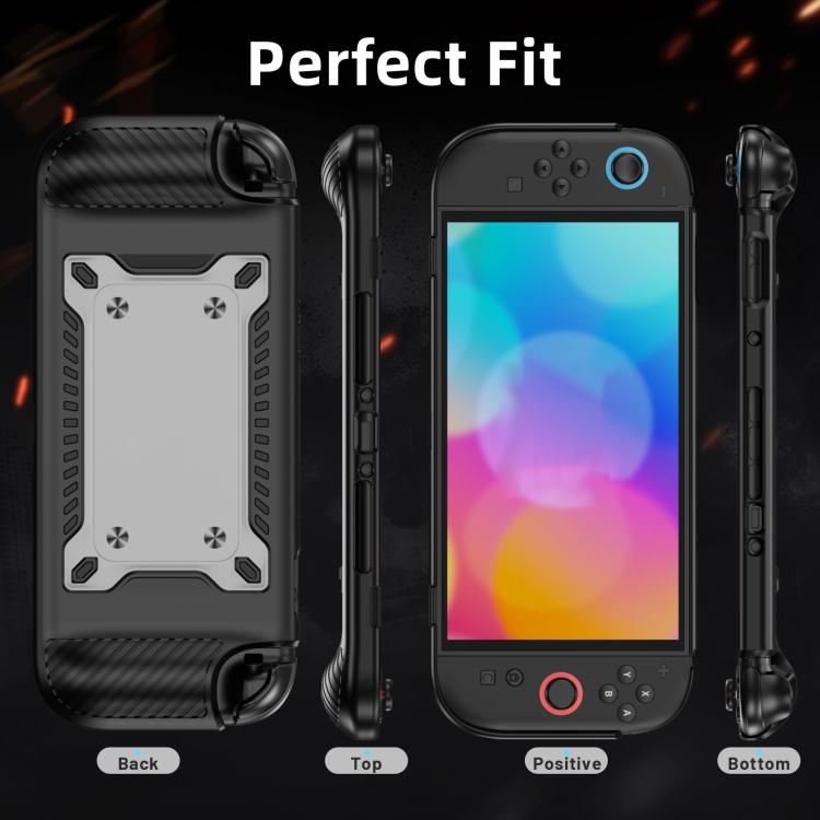 For Nintendo Switch 2 Anti-slip Textured TPU Hybrid PC Gaming Console Protective Case with Card Slot