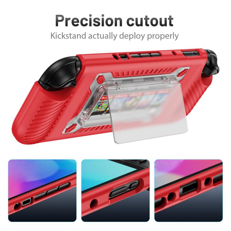 For Nintendo Switch 2 Anti-slip Textured TPU Hybrid PC Gaming Console Protective Case with Card Slot
