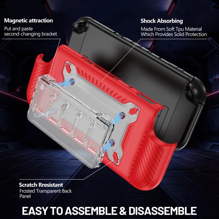 For Nintendo Switch 2 Anti-slip Textured TPU Hybrid PC Gaming Console Protective Case with Card Slot