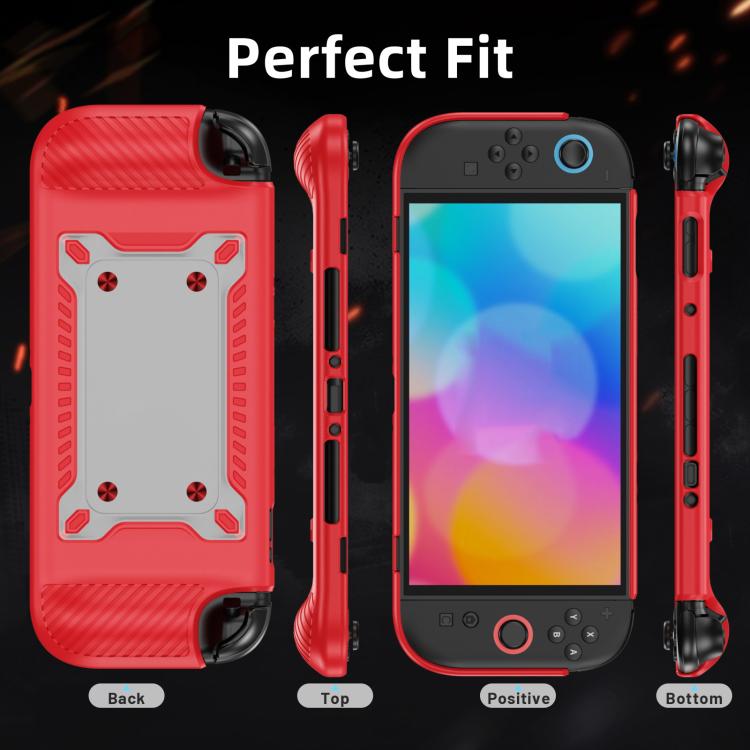 For Nintendo Switch 2 Anti-slip Textured TPU Hybrid PC Gaming Console Protective Case with Card Slot