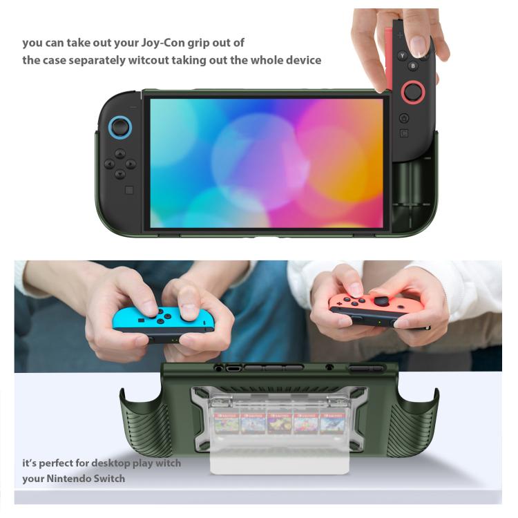 For Nintendo Switch 2 Anti-slip Textured TPU Hybrid PC Gaming Console Protective Case with Card Slot